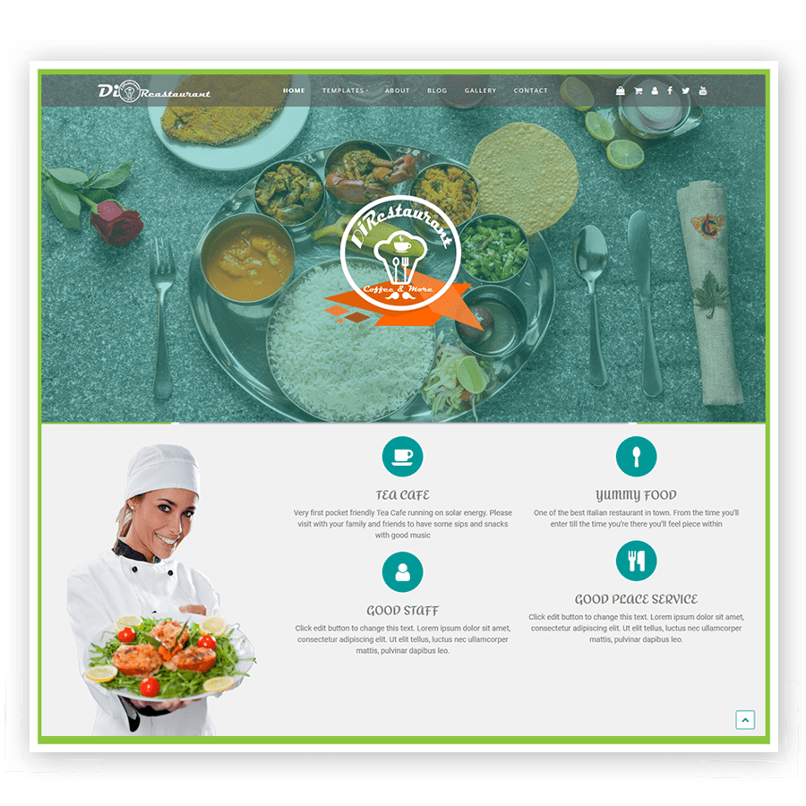 Di Restaurant Theme For Food Websites.