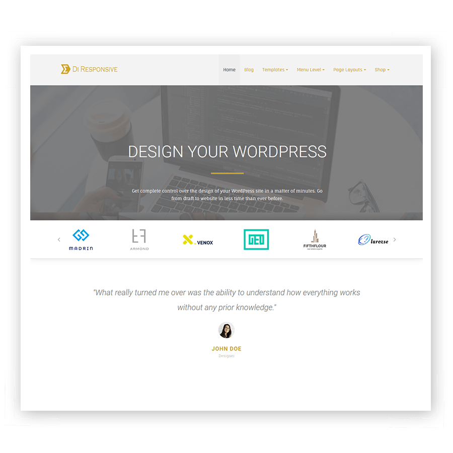 Di Responsive Theme is a free WordPress Theme with ultra responsive and more features.